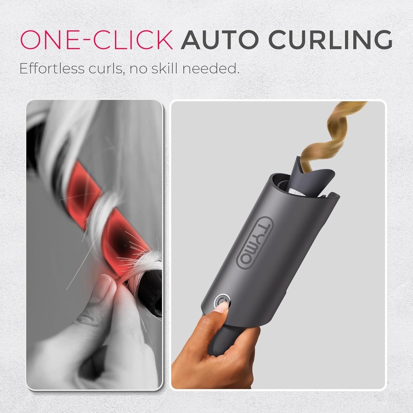 TYMO Automatic Rotating Curling Iron - TYMO CURLPRO Beach Waves Curling Wand 1"