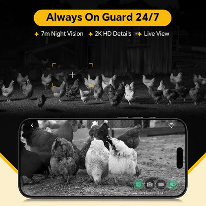 Besly HD AI Camera Automatic Chicken Coop Door, WiFi Solar Powered