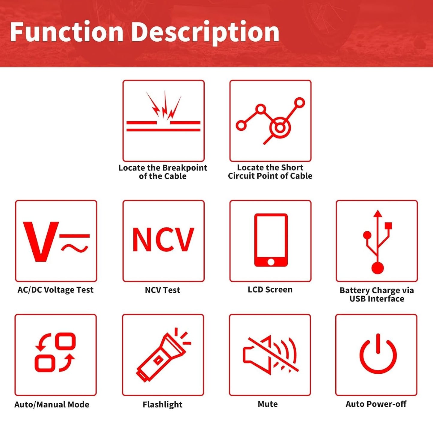 Underground Cable Locator, Rocky Mars Cable Tester Wire Tracker, NF826