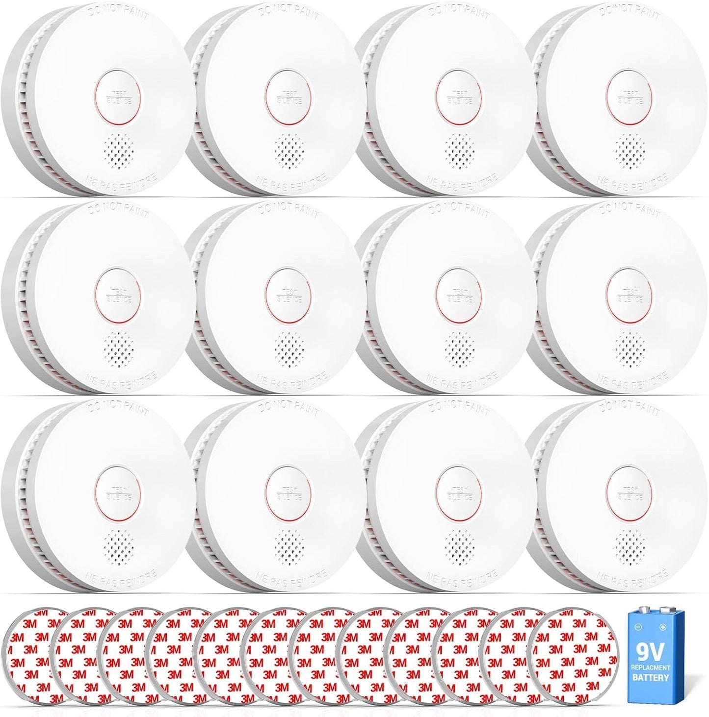 SITERWELL 10 Year Battery Smoke Detector 12 Pack LOT