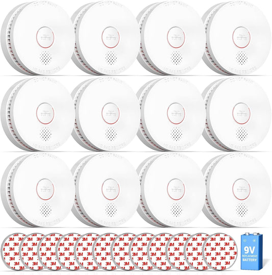 SITERWELL 10 Year Battery Smoke Detector 12 Pack LOT