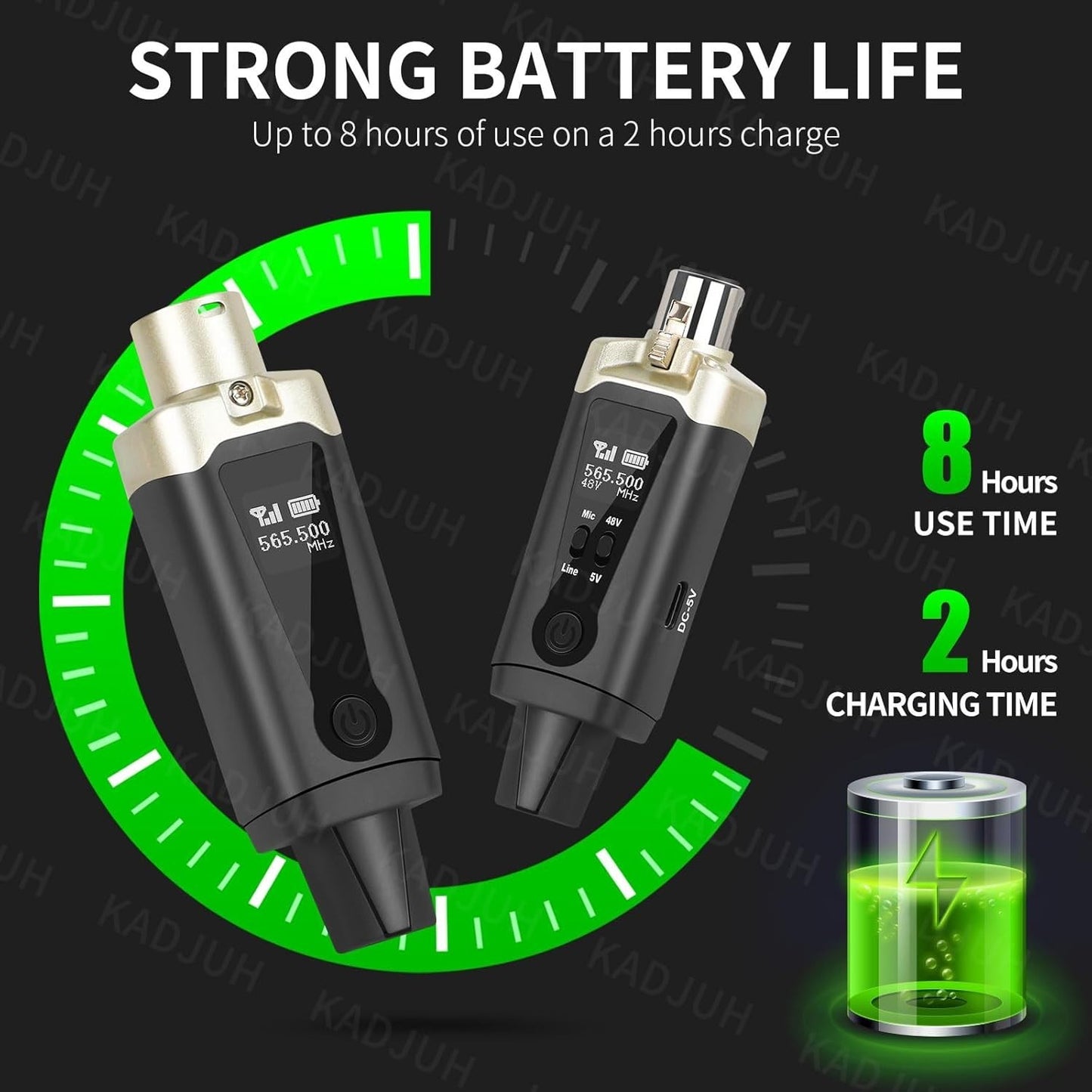 Wireless XLR Transmitter and Receiver& Wireless Guitar Transmitter Receiver,Rech
