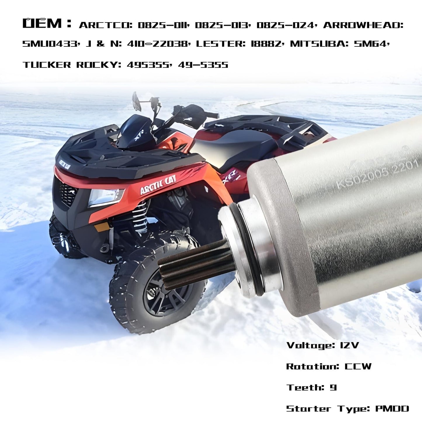New Starter Motor Compatible with Arctic Cat ATV 550 650 700 Thundercat H2 UTV P