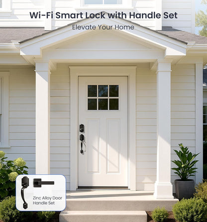 Veise VE017G-H Wi-Fi Smart Fingerprint Front Door Lock Set, Remote App Control,