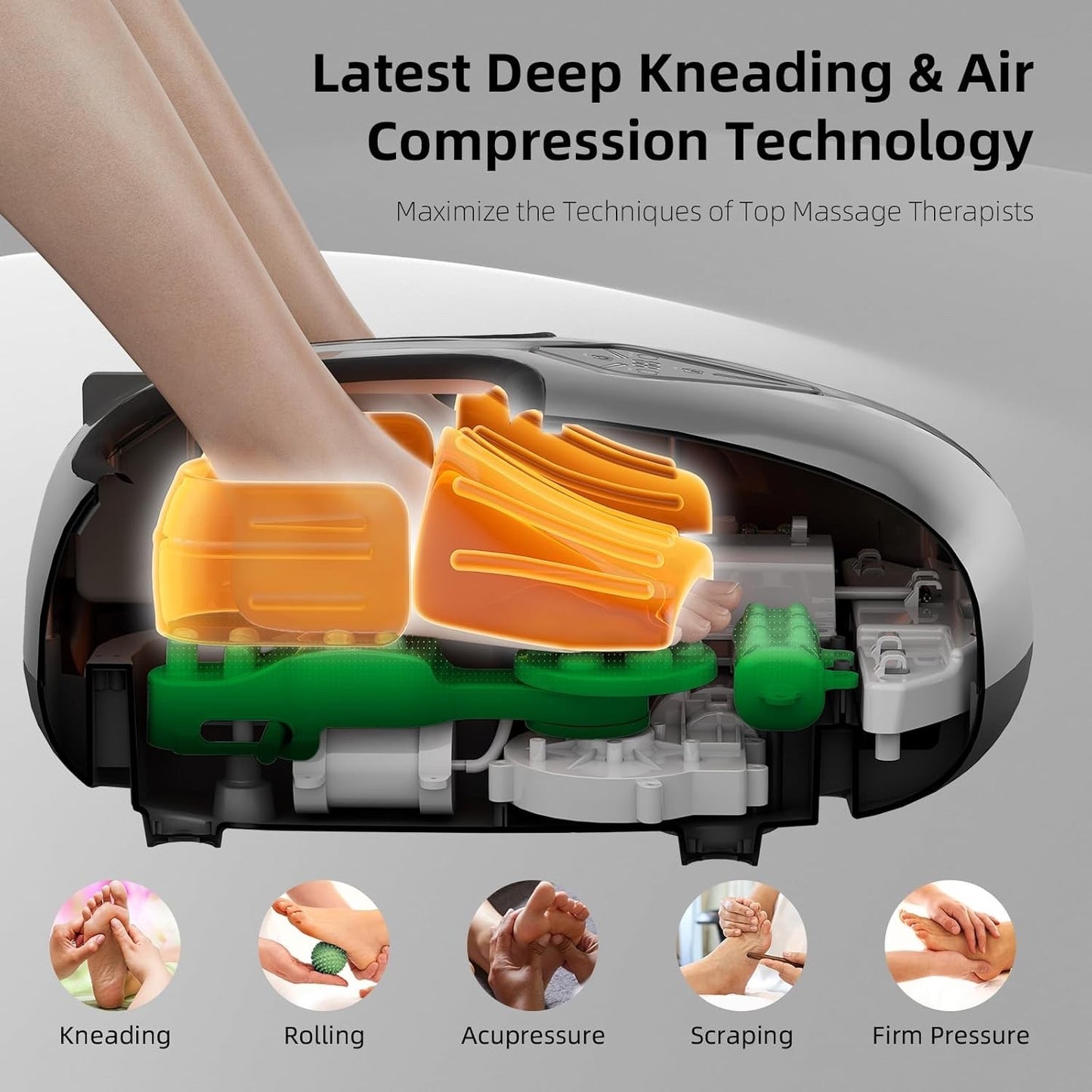Shiatsu Foot Massager with Heat,Vibration,Air Compression and Deep Kneading