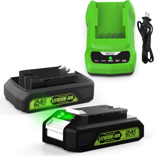 2Pack 24Volt Replacement Greenworks 24V Battery 3.5A, 29842 29852 29322