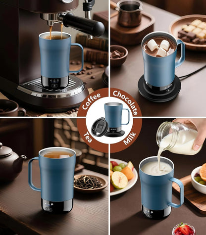 Self-Heating Coffee Mug, 14Oz Heated Coffee Mug - Rechargeable Temperature Contr