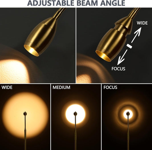 Reading Floor Lamp, 72" Tall LED Lamp with Flexible Gooseneck, Dimmable Zoomable