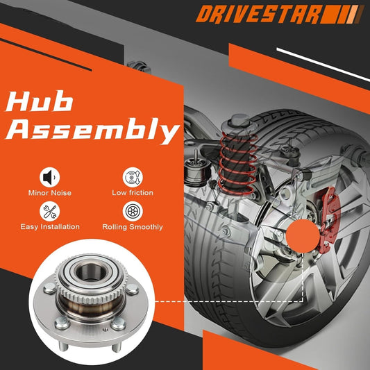 DRIVESTAR 512196 Rear Wheel Bearing and Hub Assembly Compatible with Hyundai San
