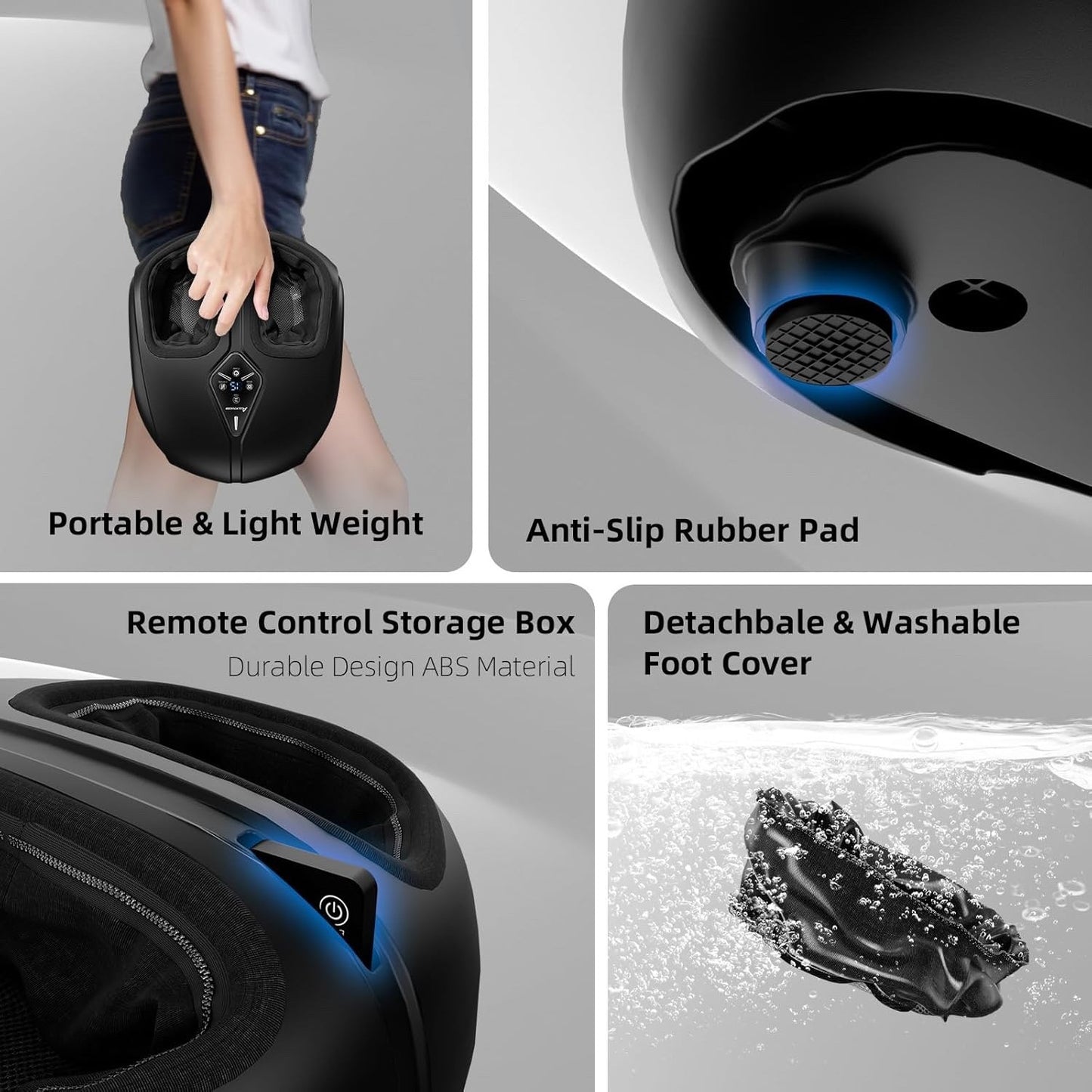 Shiatsu Foot Massager with Heat,Vibration,Air Compression and Deep Kneading