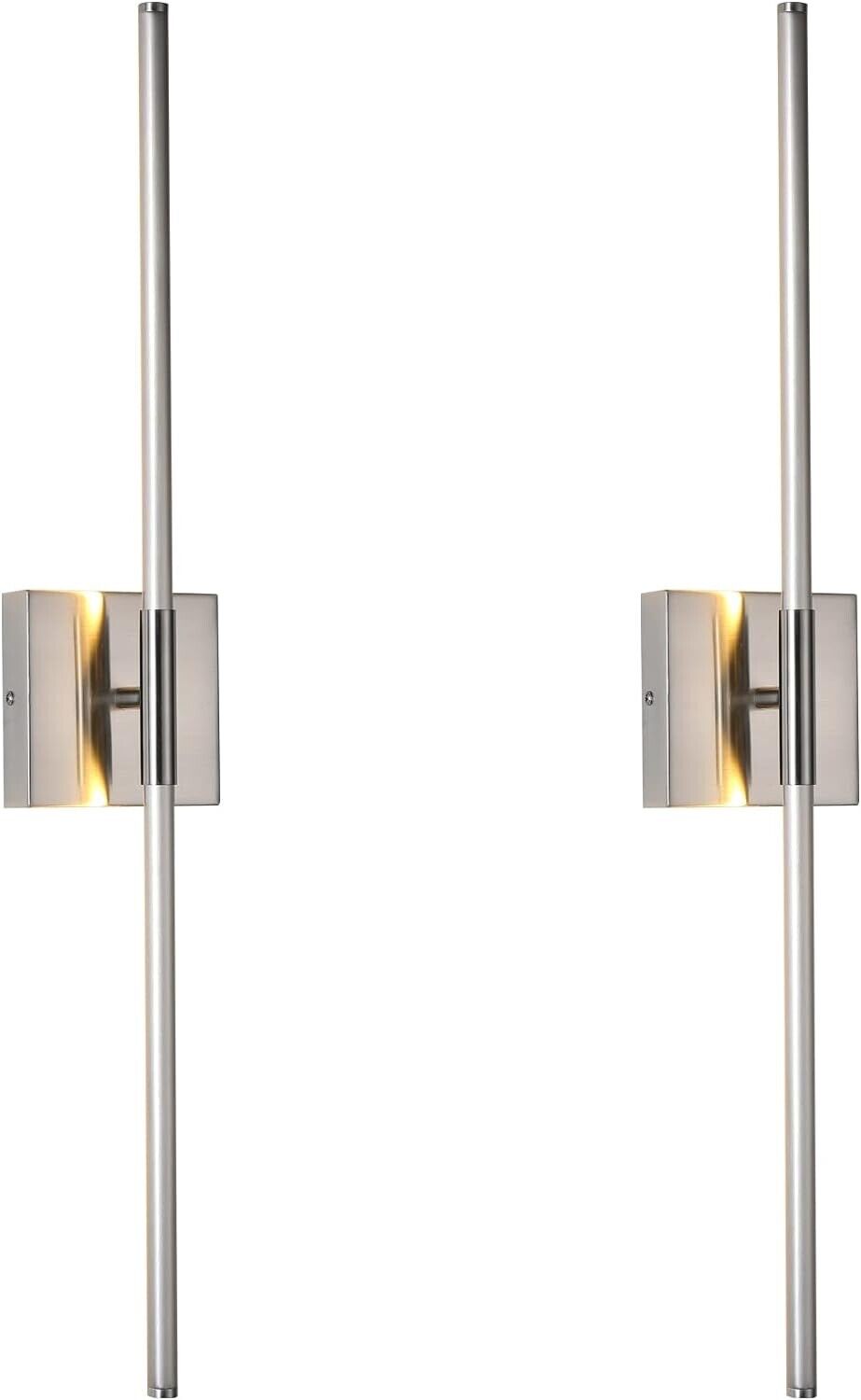 KUZZULL Modern Minimalist LED Bathroom Sconce, Brushed Nickel, 27.8" x 4.5.