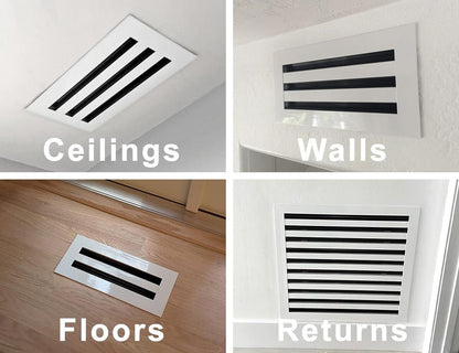 10x10 Modern AC Vent Cover - Decorative White Aluminum Air Vent - Standard Linea