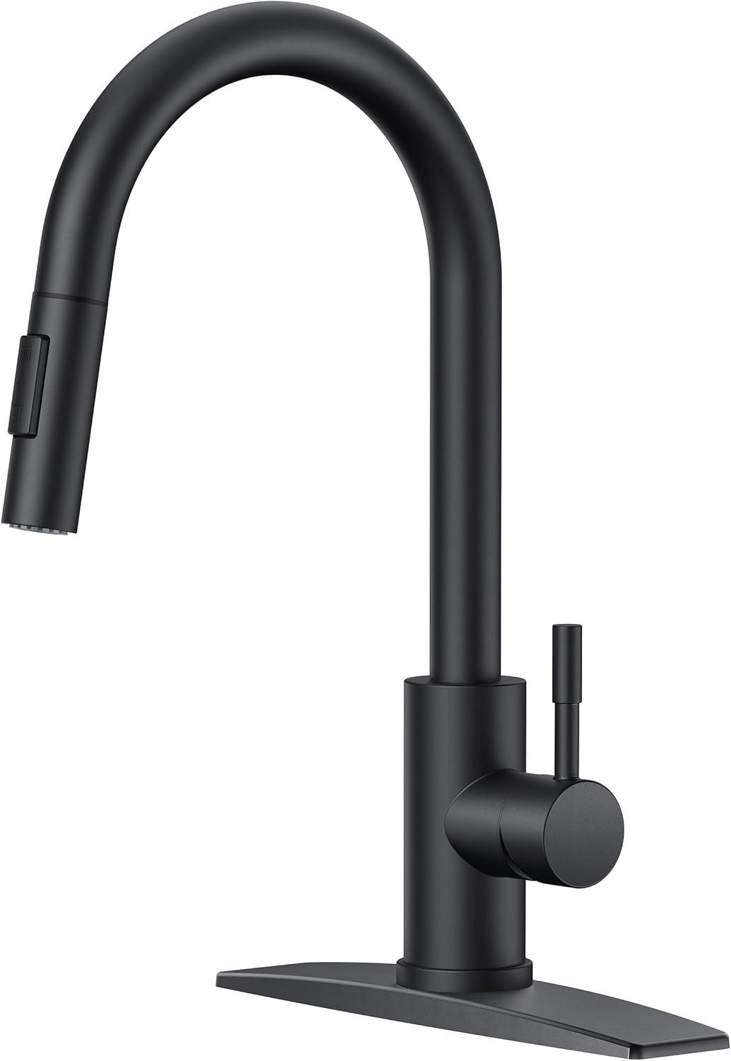 FORIOUS Black Kitchen Faucet with Pull Down Sprayer, High Arc Modern Classic Sin
