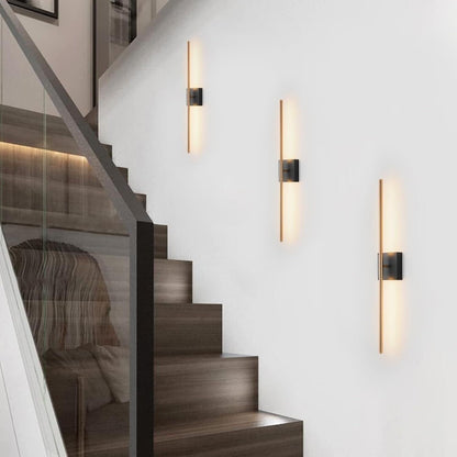 Modern Light Fixture Set of Two 27.8x4.3x3.4in Black and  Gold