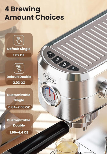 Gevi Espresso and Coffee Makers, Espresso Maker, Stainless Steel Commercial