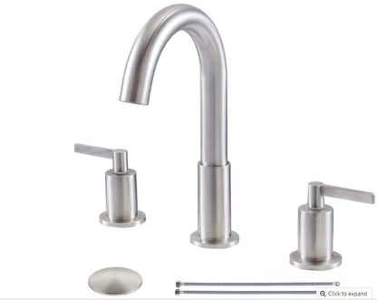 Contemporary 8 in. Widespread 2-Handle Bathroom Faucet with Pop-Up Drain