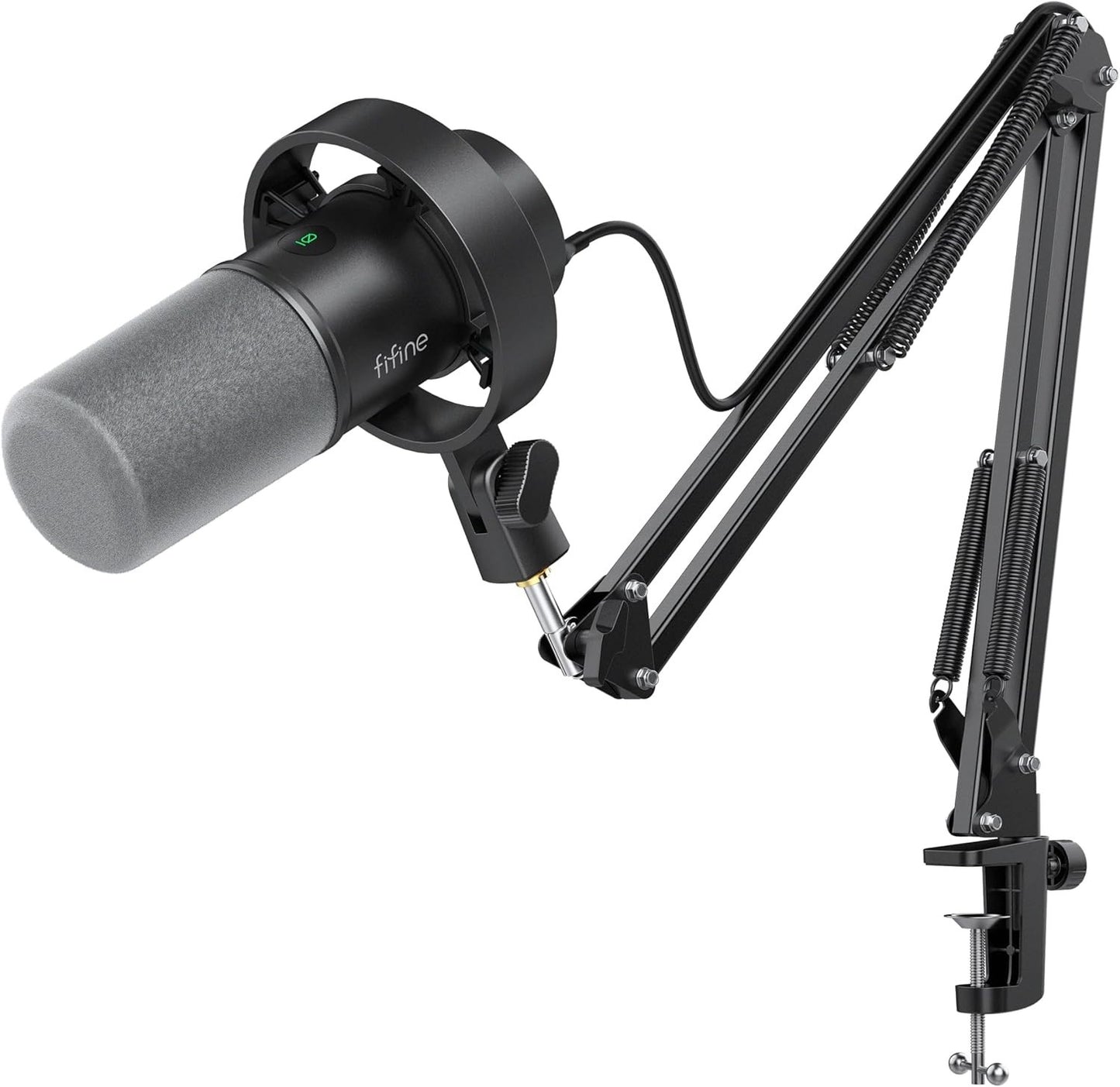 FIFINE K688 Podcast Microphone Kit, USB/XLR Dynamic Microphone with Boom Arm