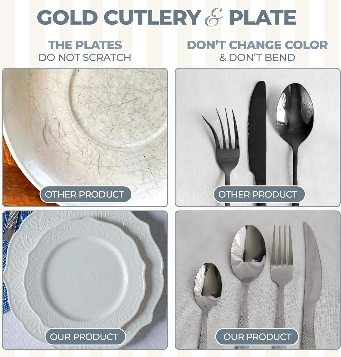 HouseyHouse White Dinner Plate with a Set of The Needed Items Cutlery Set Cerami