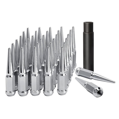 DYNOFIT 14mmx1.5 Wheel Spike Lug Nuts, 32 x Chrome M14x1.5 Lug Nut, DYNOFIT 4.4