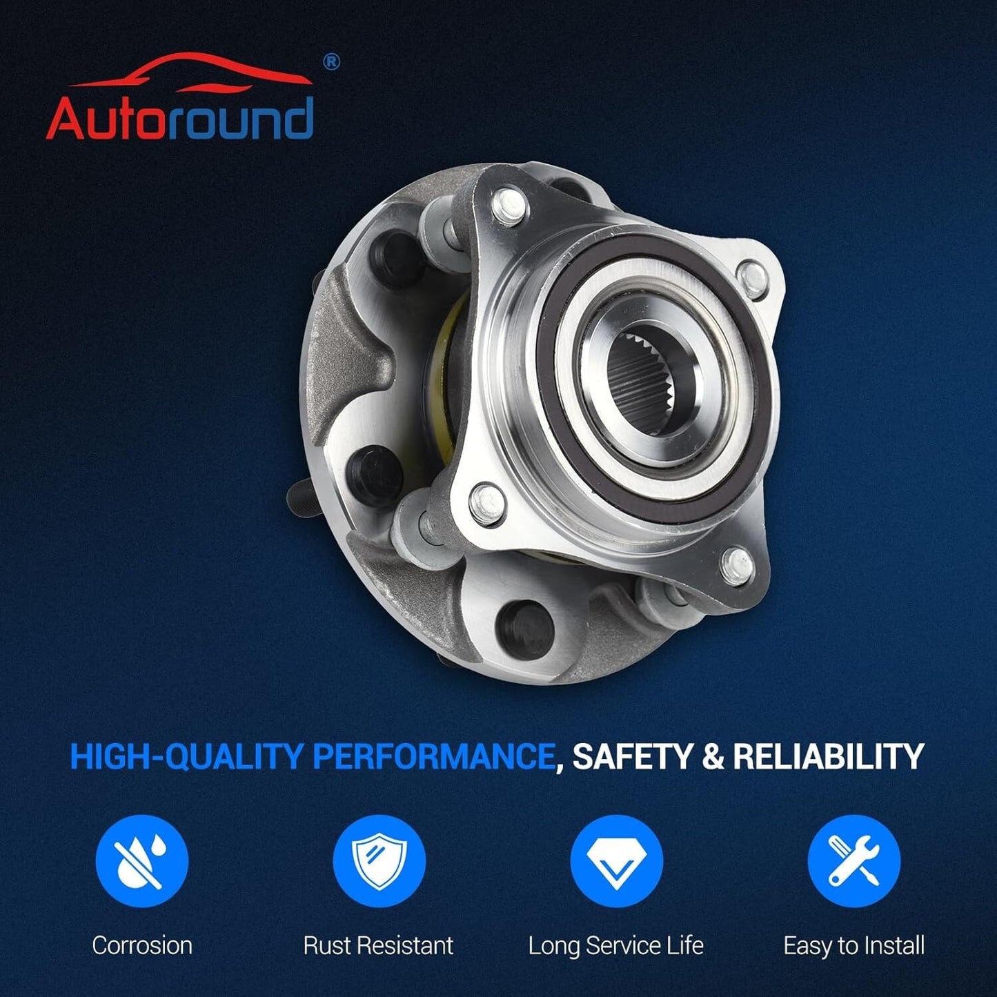 Autoround 515040 [4WD/4x4] Front Wheel Bearing and Hub Assembly