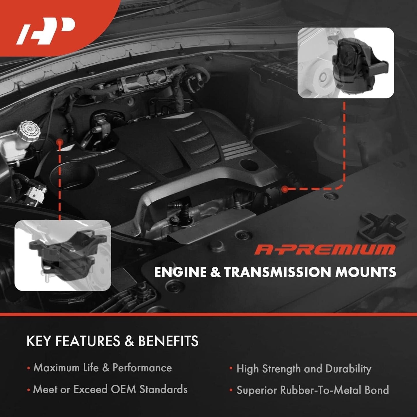 A-Premium 3PCS Engine Motor Mount and Transmission Mount Set Compatible with