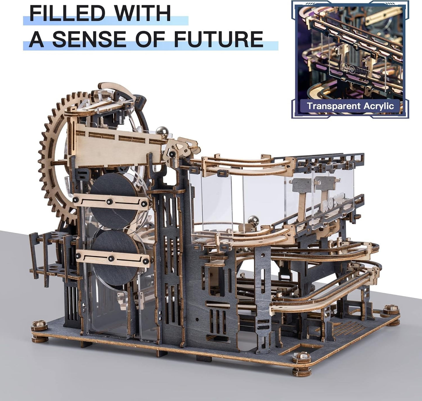ROBOTIME 3D Wooden Puzzles Marble Run Link Pack LGA01 Connector Kit for Adults