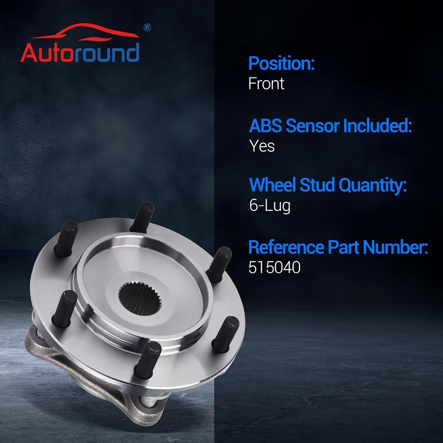 Autoround 515040 [4WD/4x4] Front Wheel Bearing and Hub Assembly