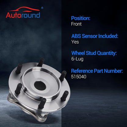 Autoround 515040 [4WD/4x4] Front Wheel Bearing and Hub Assembly