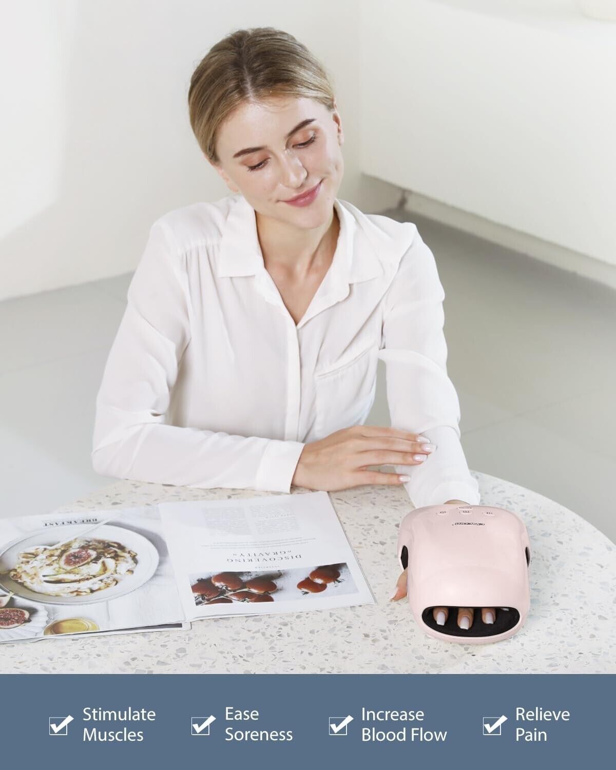 CINCOM Hand Massager - Cordless Hand Massager with Heat and Compression