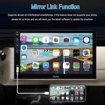 Hieha Car Stereo Compatible with Apple Carplay and Android Auto, 7 Inch Double