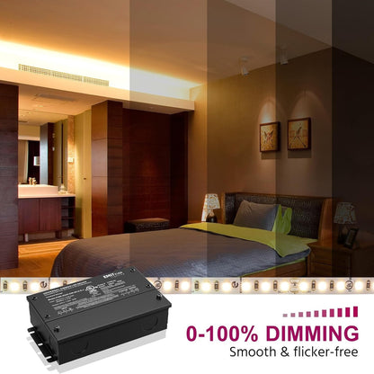 EMITEVER Dimmable Led Driver, 2 Packs 30W AC 110V-277V to DC 24V Transformer,