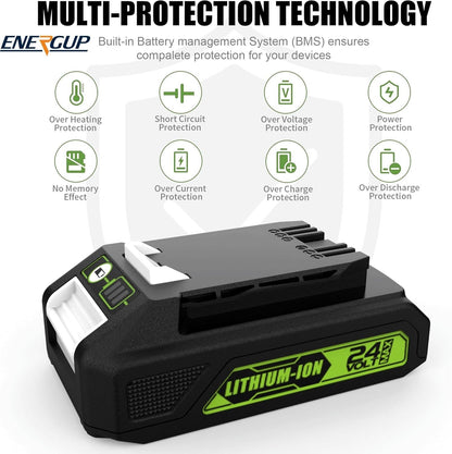 2Pack 24Volt Replacement Greenworks 24V Battery 3.5A, 29842 29852 29322