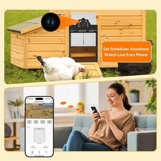Besly HD AI Camera Automatic Chicken Coop Door, WiFi Solar Powered
