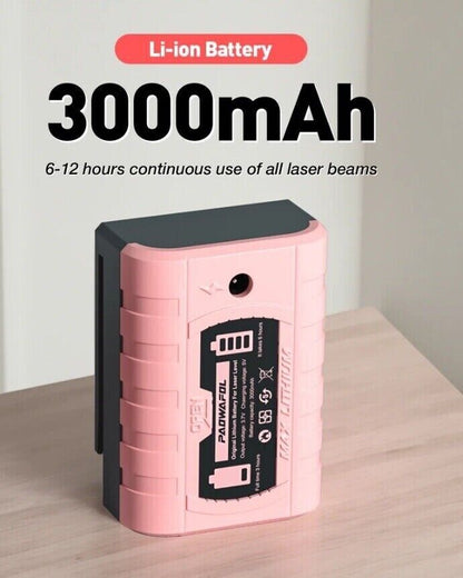 Laser Level Paowafol 3x360° Cross Line for Construction & Picture Hanging Pink