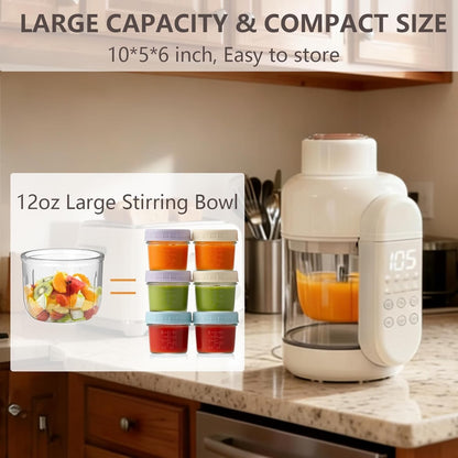 Baby Food Maker Glass 12oz Steamer and Blender Glass Reservoir & Bowl 9 in 1 Bab