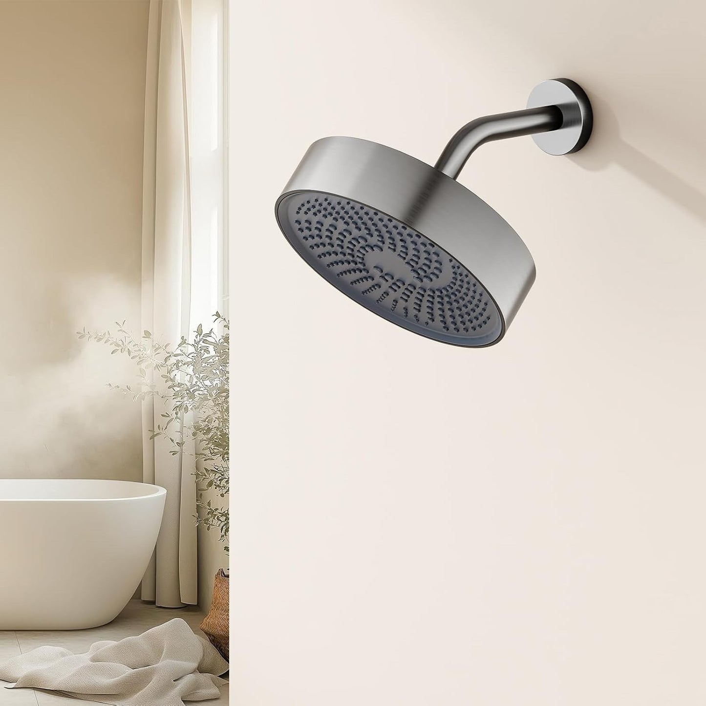 AULEEND high pressure shower head with Anti Clog Rubber Jets-Adjustable 7.87in