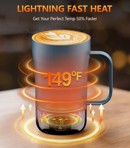 Self-Heating Coffee Mug, 14Oz Heated Coffee Mug - Rechargeable Temperature Contr