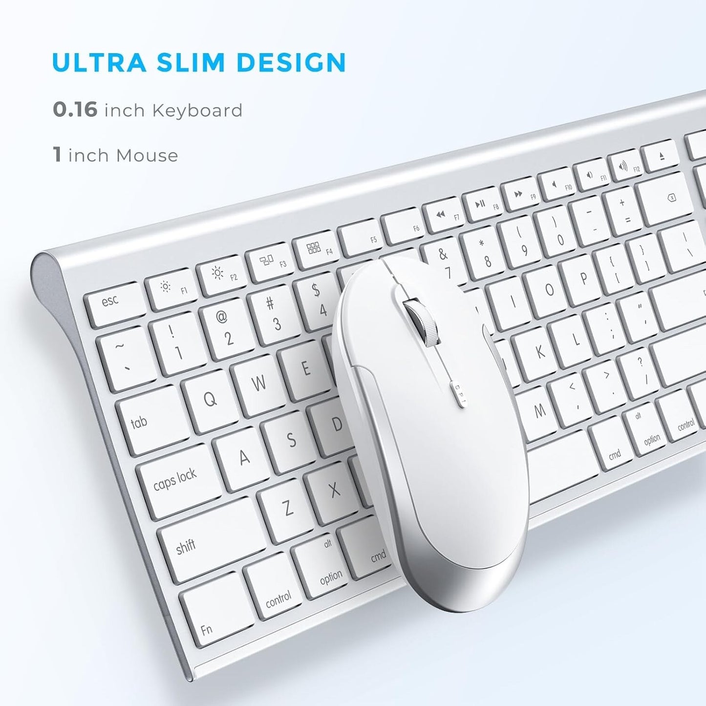 Bluetooth Keyboard Mouse for Mac, Ultra Slim Wireless Keyboard Mouse Combo