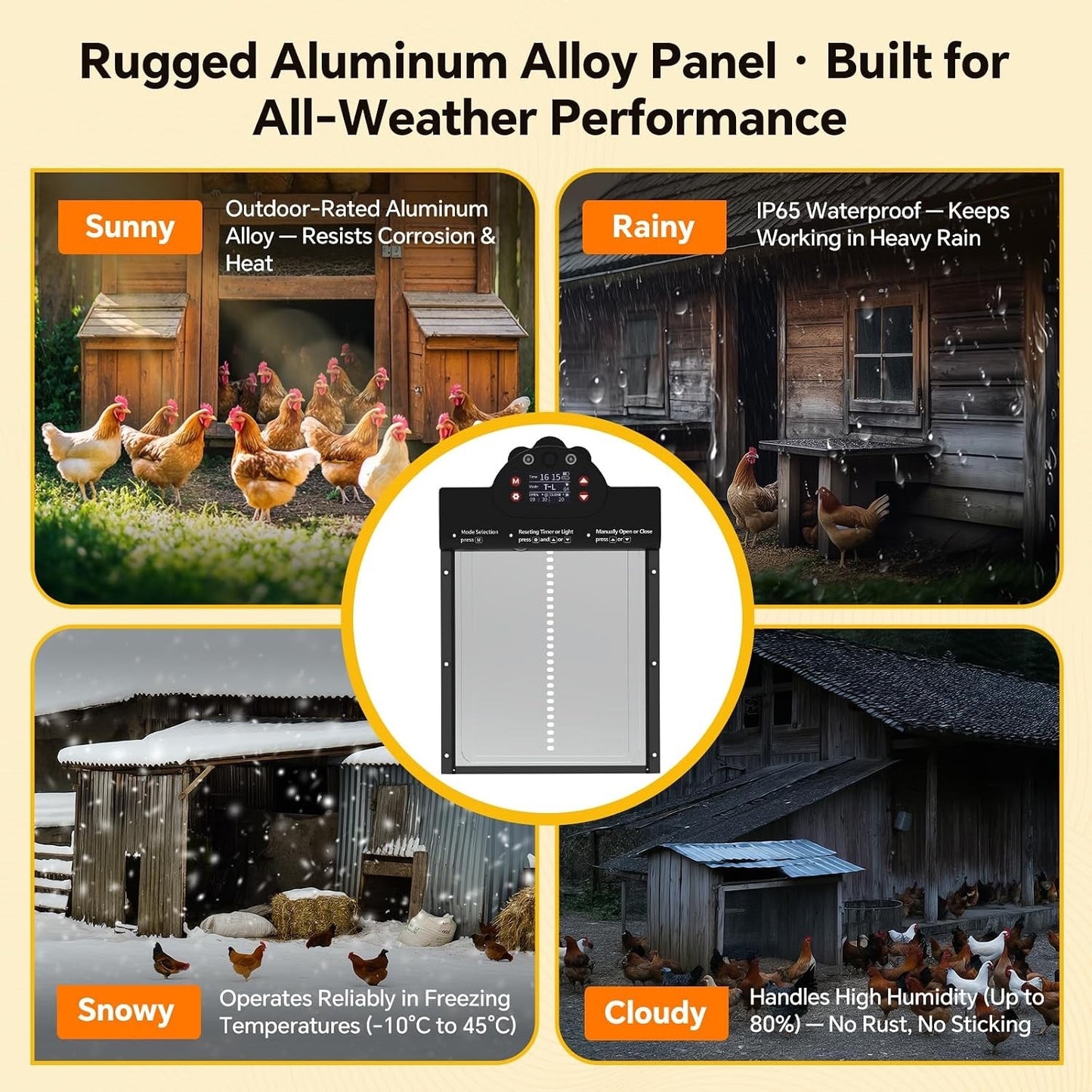 Besly HD AI Camera Automatic Chicken Coop Door, WiFi Solar Powered