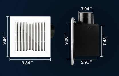 Bathroom Exhaust Fan 88CFM 1.0 Sone, Ultra-quiet Bathroom Vent Fan System Extra