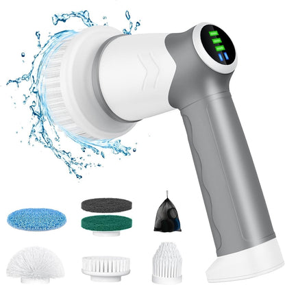 Electric Spin Scrubber 2024 New Electric Scrubber for Bathroom with 6 Replace