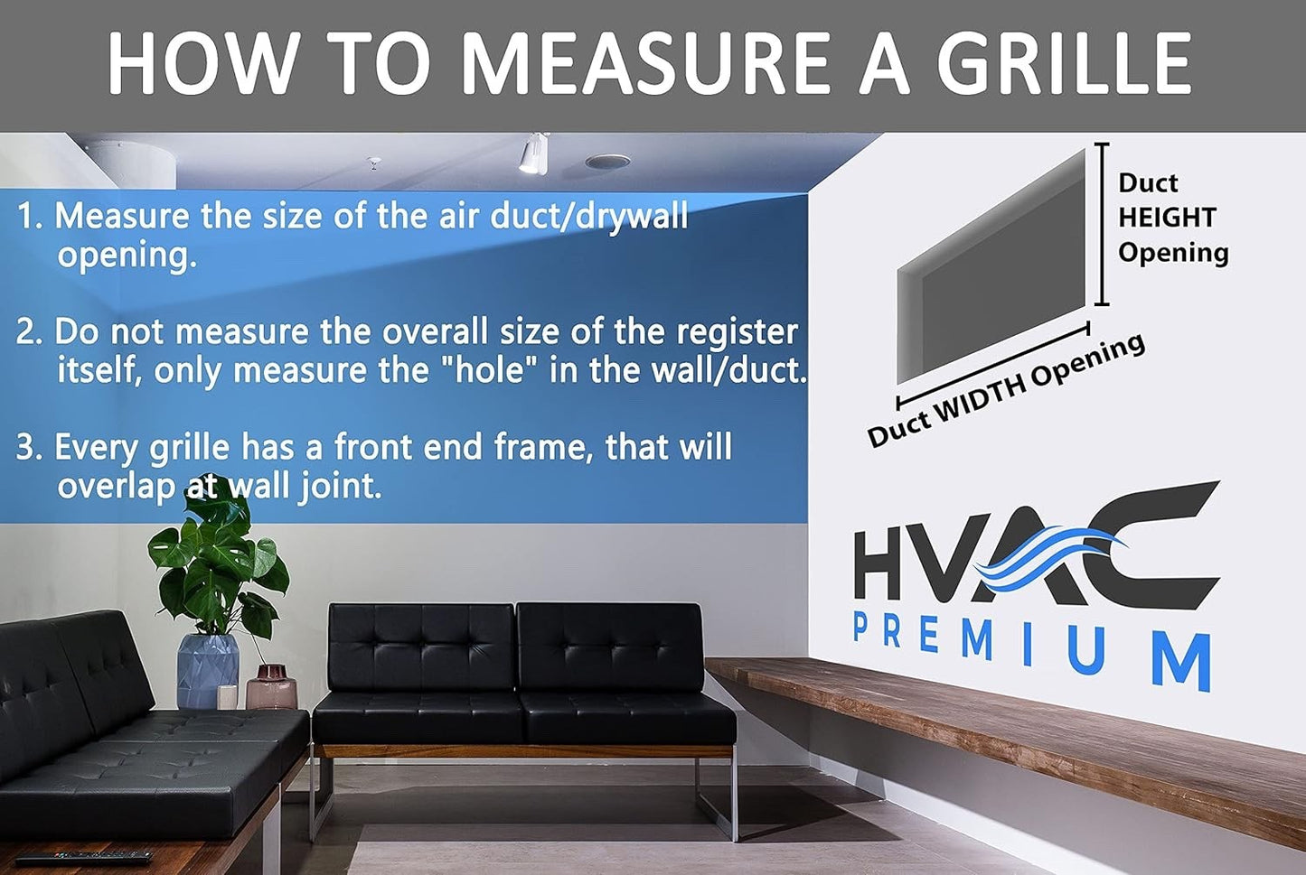 HVAC Premium 18" X 8" 2-Way-Vertical AIR Supply Grille - Vent Cover & Diffuser