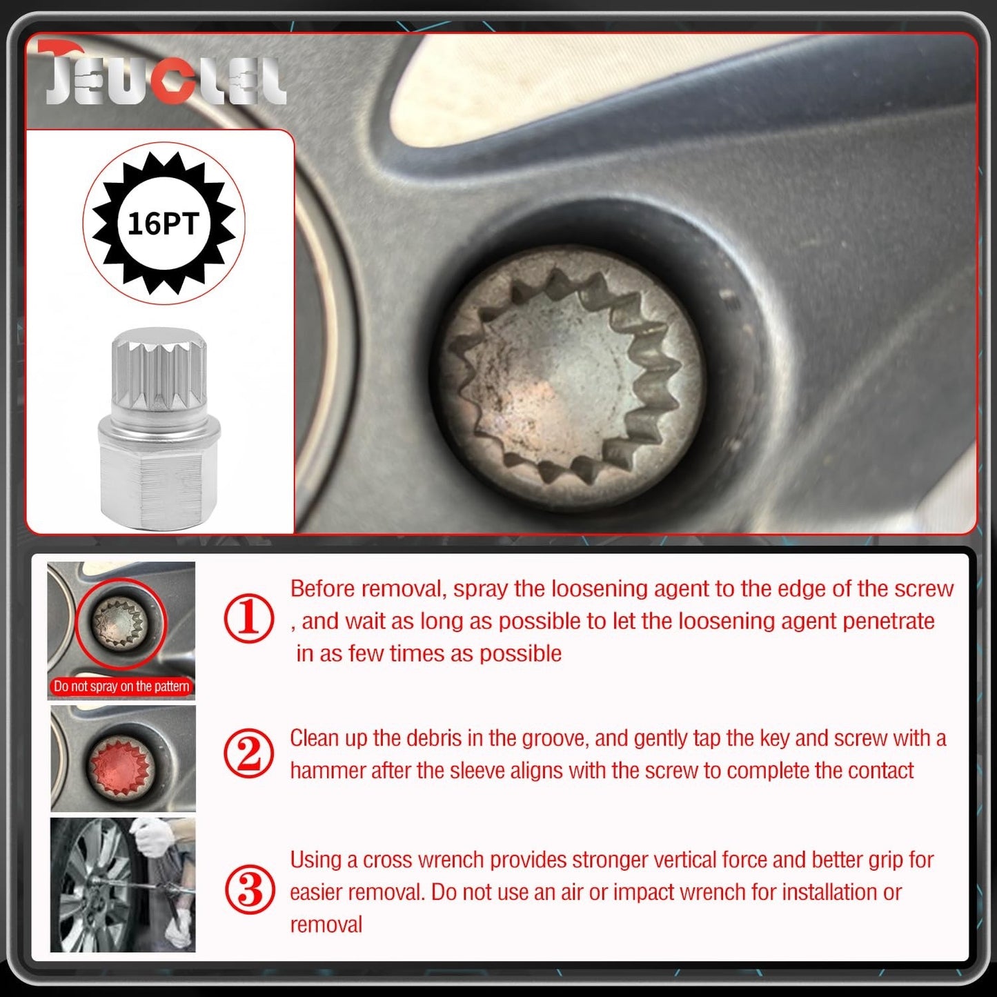 21PCS Wheel Locking Nut Key Kit Compatible with BMW, Wheel Lock Nut Socket Adapt