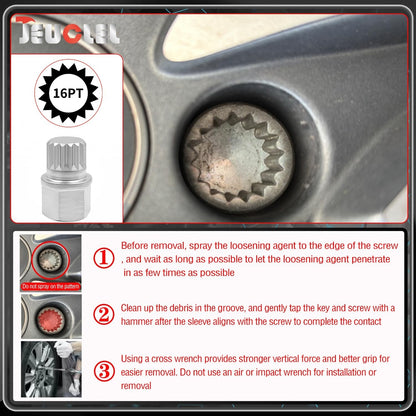 21PCS Wheel Locking Nut Key Kit Compatible with BMW, Wheel Lock Nut Socket Adapt