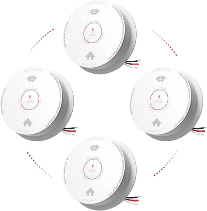 Siterlink Hardwired Smoke Detector Carbon Monoxide Detector Combo 4 pack