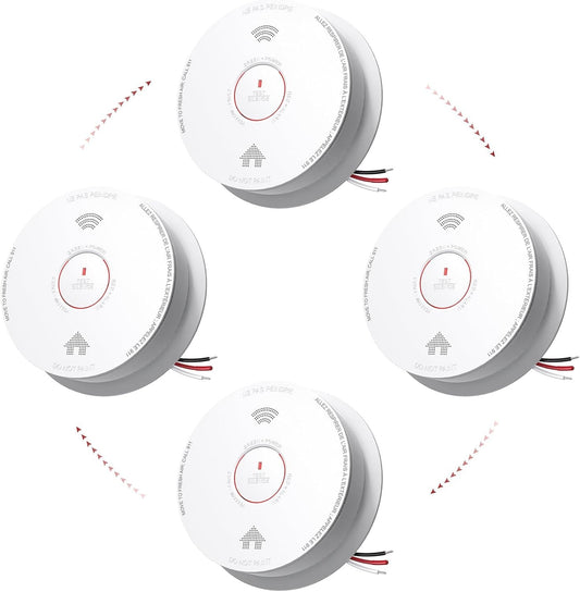 Siterlink Hardwired Smoke Detector Carbon Monoxide Detector Combo 4 pack