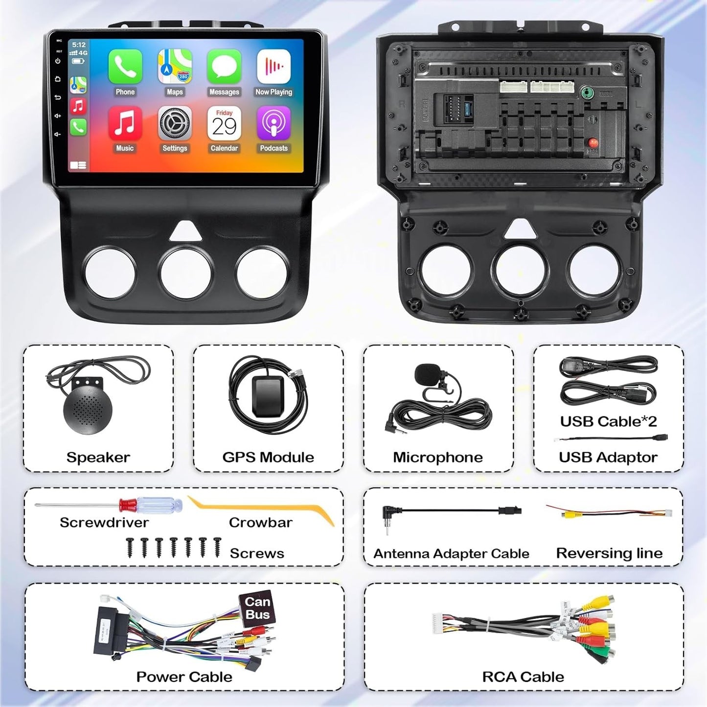 Car Stereo for Dodge RAM 1500 2500 3500 2013 2014 2015 2016 2017 2018 with Wirel