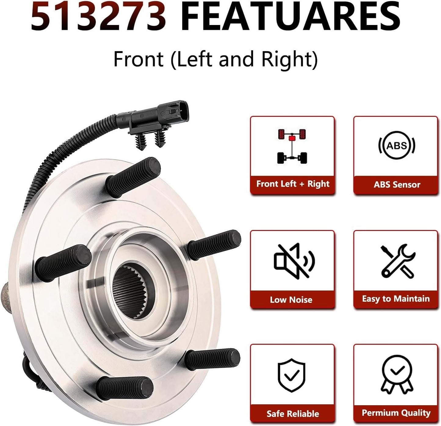 JLEO Wheel Bearing and Hub Assembly fit for 2008-2020 Dodge Grand Caravan,