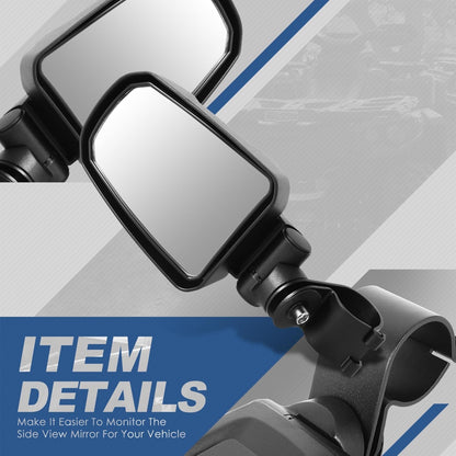 Auto Dynasty UTV Side Mirrors Convex Rear View Anti-Glare 360 Degrees Rotated