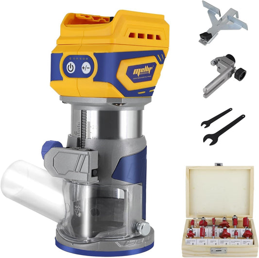 Cordless Compact Router, Mellif Brushless Palm Router Compatible with DeWalt 20V